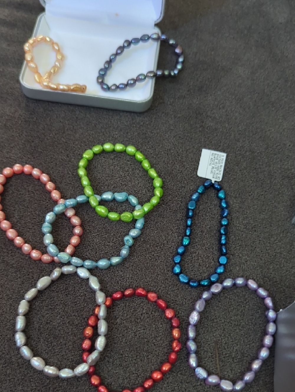 Multi-Color Freshwater Pearl Stretch Bracelet Set - Unbranded - Picture 2 of 4